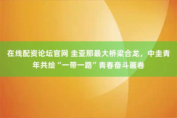 在线配资论坛官网 圭亚那最大桥梁合龙，中圭青年共绘“一带一路”青春奋斗画卷